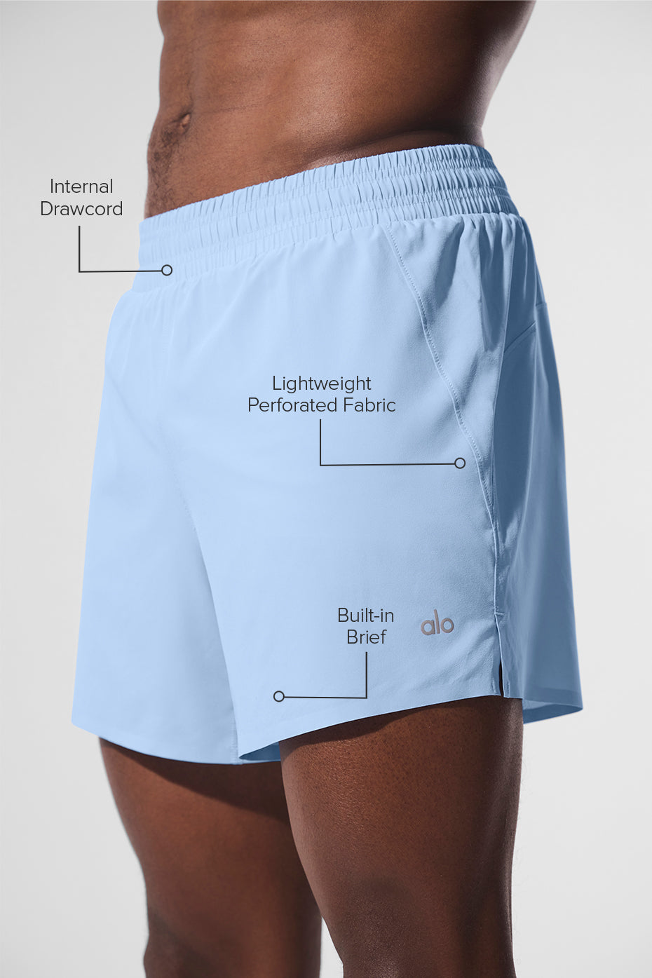 5" Adapt Running Short - Seashell Blue — photo 2