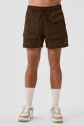 7" Crinkle Nylon Excursion Cargo Short - Espresso — photo 1