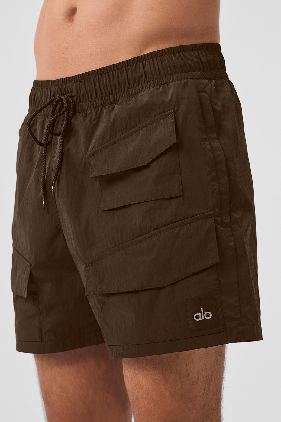 7" Crinkle Nylon Excursion Cargo Short - Espresso — photo 3