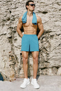 5" Traction Running Short - Blue Breeze — photo 1