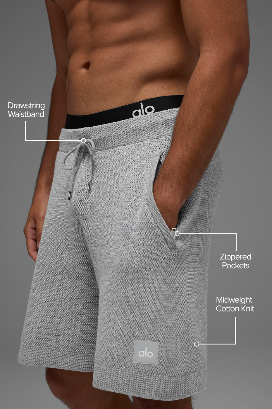 7" Sports Club Sweater Knit Short - Athletic Heather Grey — photo 2