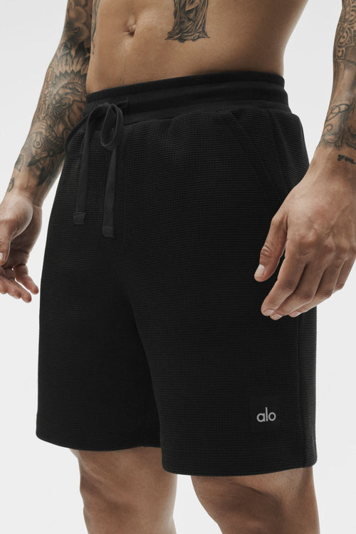 7" Waffle Lounge Short - Black — photo 2