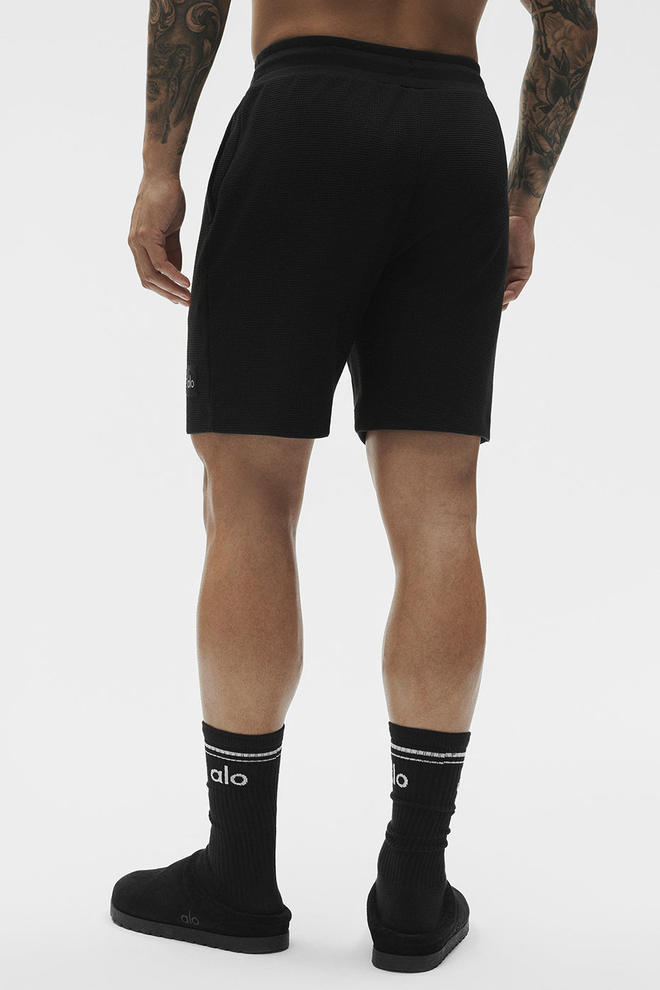 7" Waffle Lounge Short - Black — photo 4