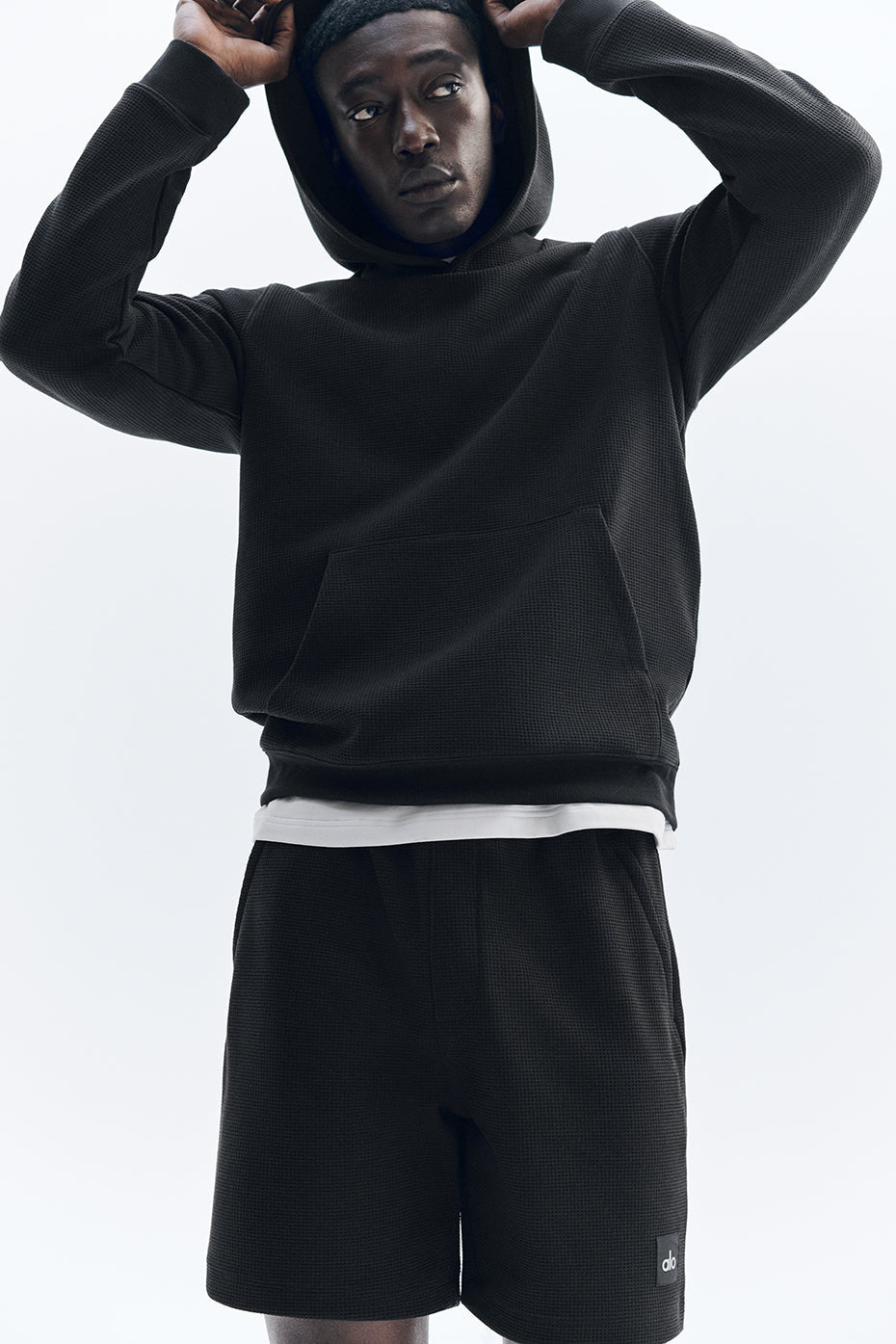 7" Waffle Lounge Short - Black — photo 1
