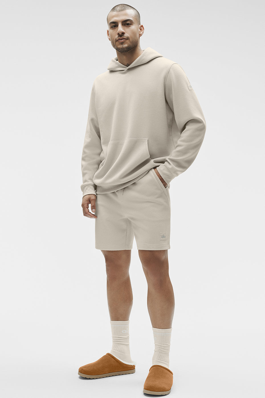 7" Waffle Lounge Short - Bone — photo 5