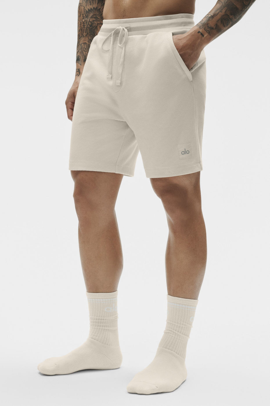 7" Waffle Lounge Short - Bone — photo 3