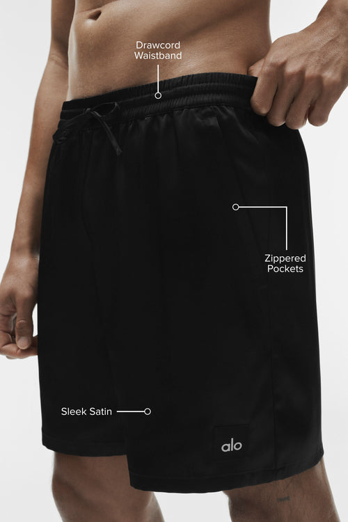 7" Satin Horizon Short - Black — photo 2
