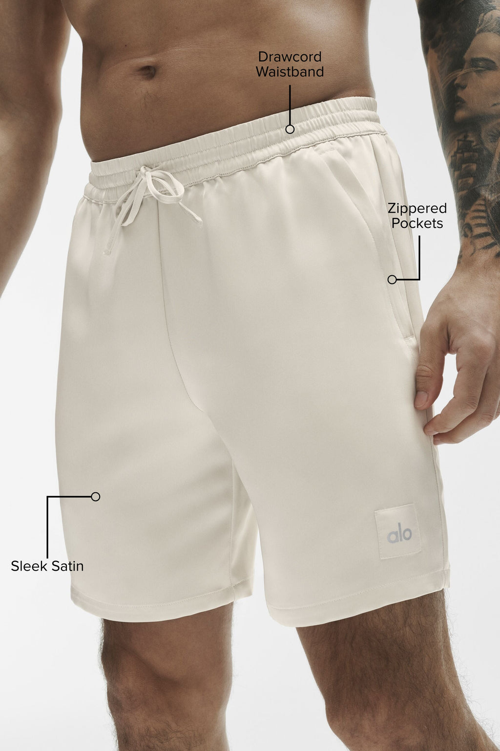 7" Satin Horizon Short - Bone — photo 2