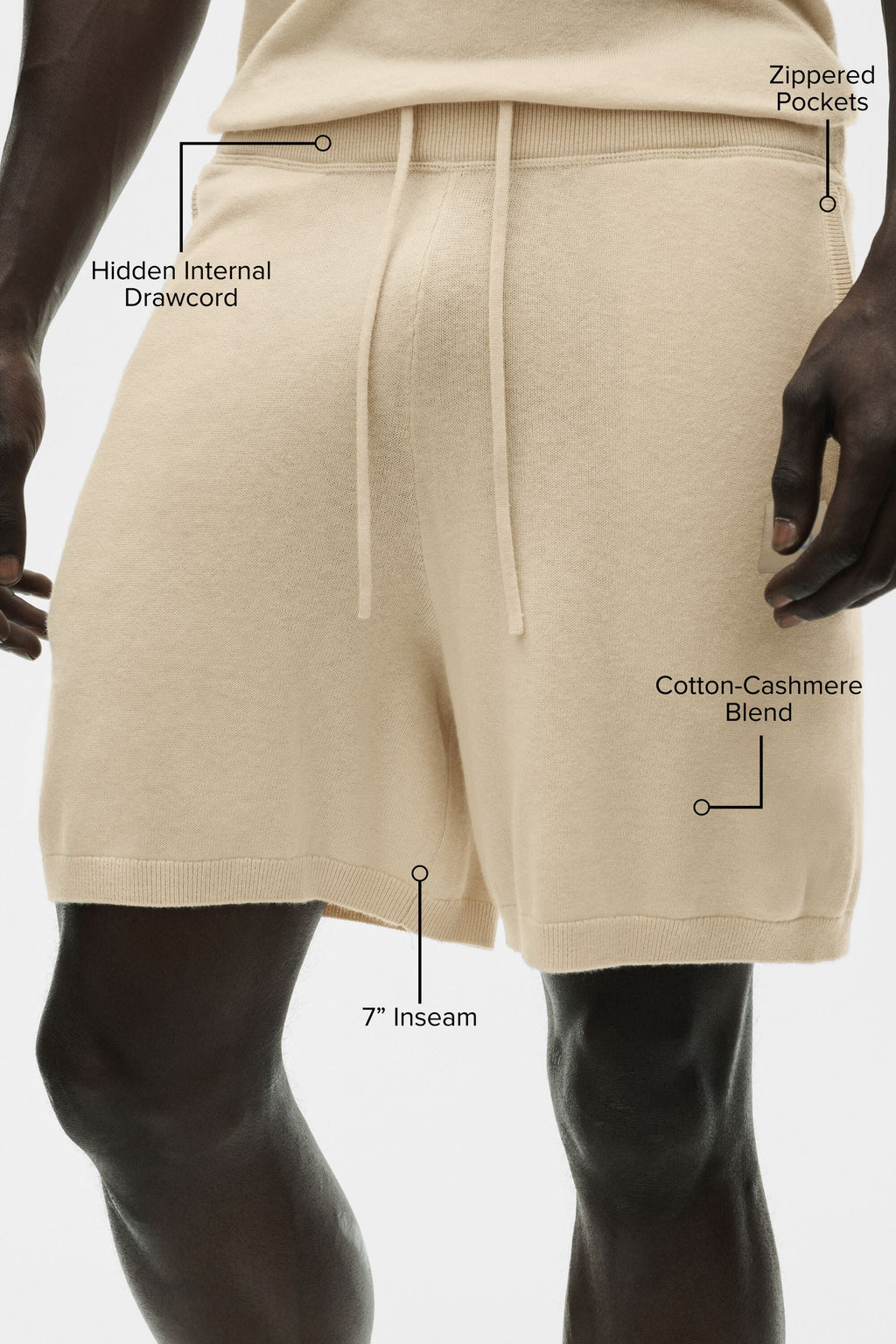 7" Cotton Cashmere Ever Soft Short - Sandy Beige — photo 2