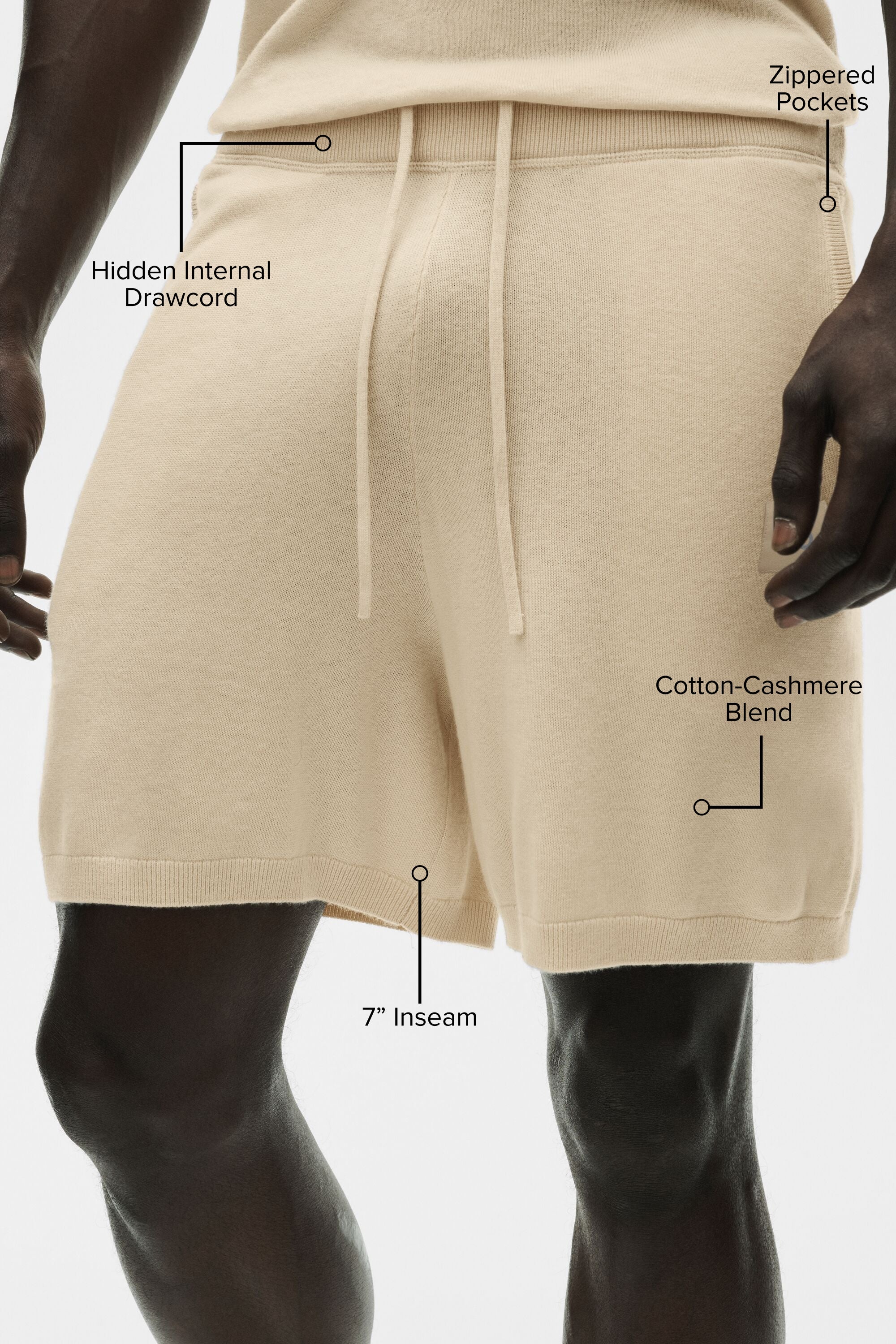7" Cotton Cashmere Ever Soft Short - Sandy Beige — photo 2