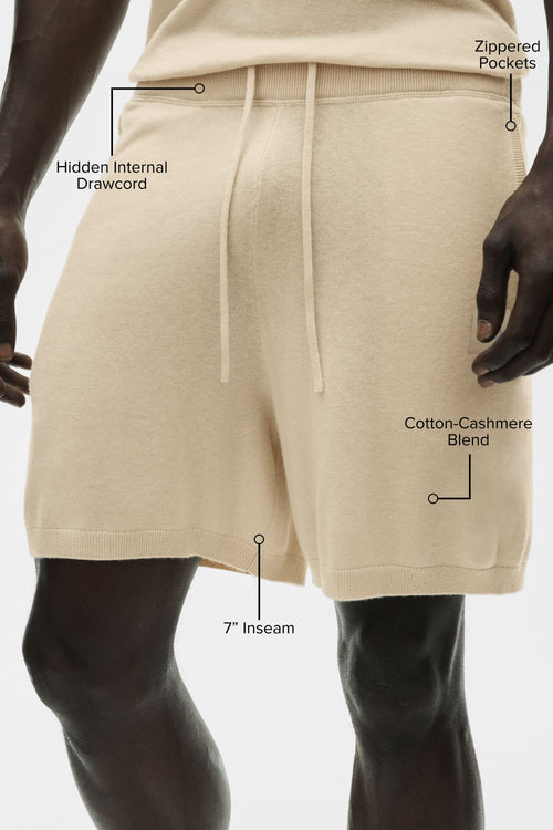 7" Cotton Cashmere Ever Soft Short - Sandy Beige — photo 2