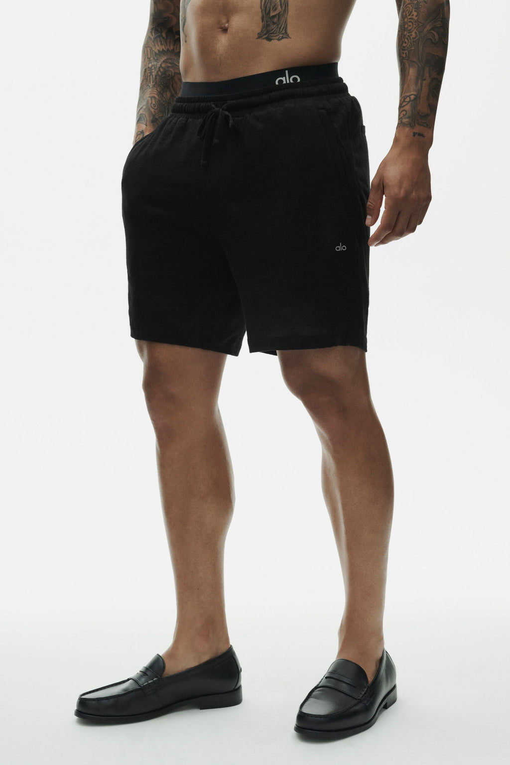 7" Linen Jersey Coastal Short - Black — photo 3