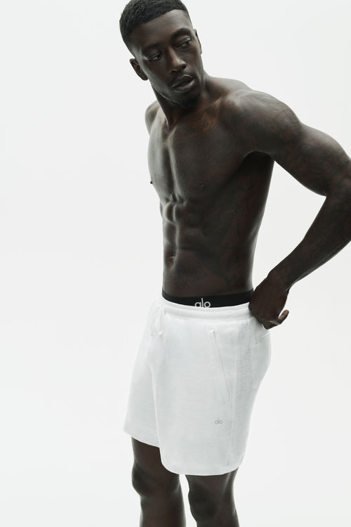 7" Linen Jersey Coastal Short - White — photo 1