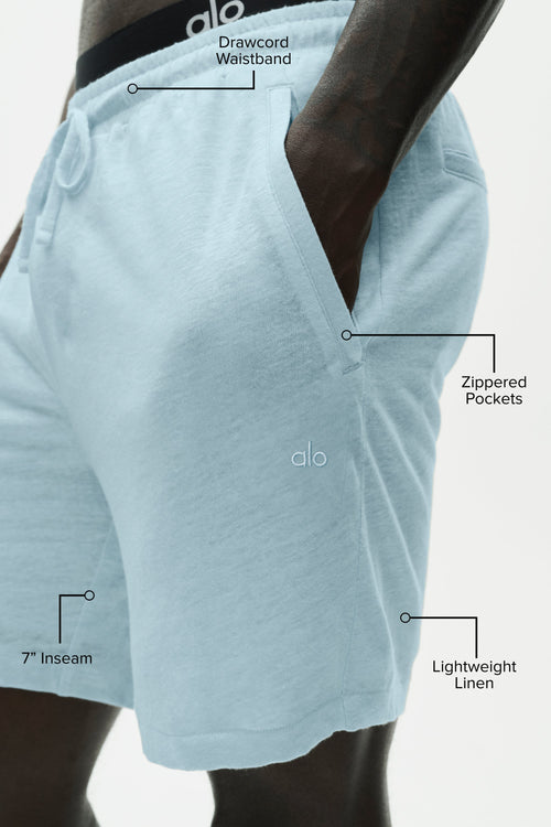 7" Linen Jersey Coastal Short - Seaside Blue — photo 2