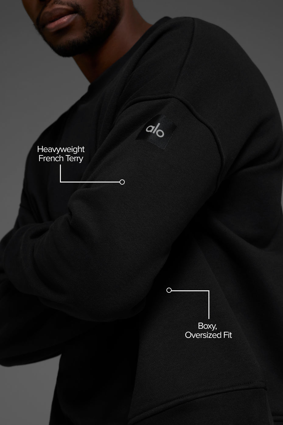 Renown Heavy Weight Crew Neck Pullover - Black — photo 2