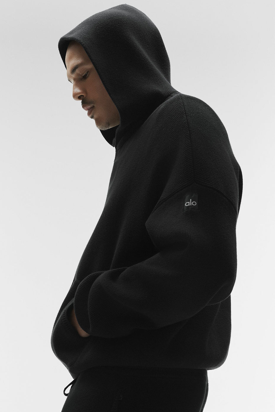 Scholar Hooded Sweater - Black — photo 3