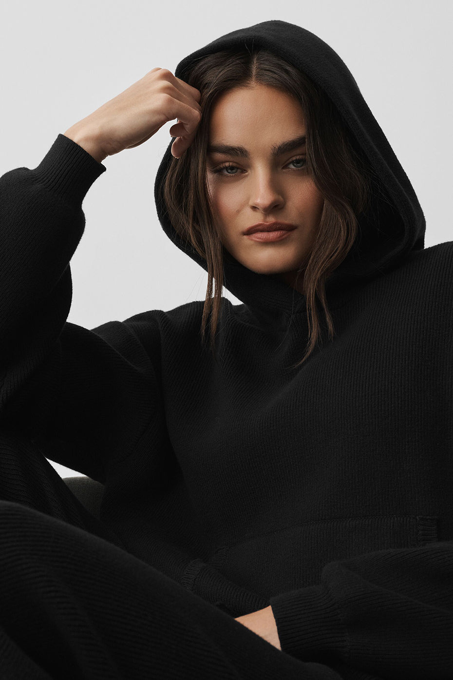 Scholar Hooded Sweater - Black — photo 3