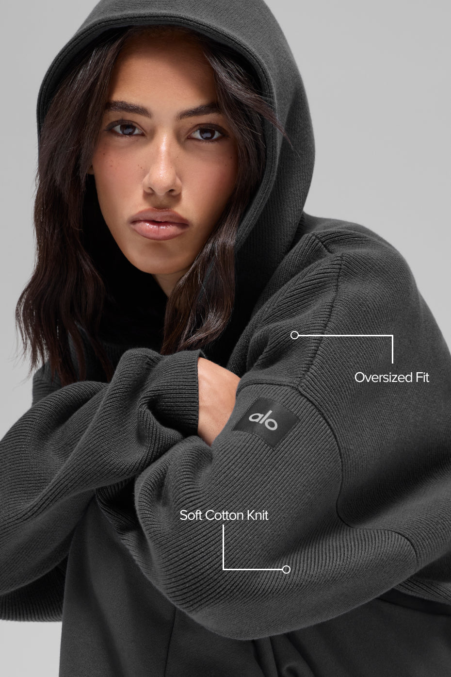 Scholar Hooded Sweater - Anthracite — photo 2