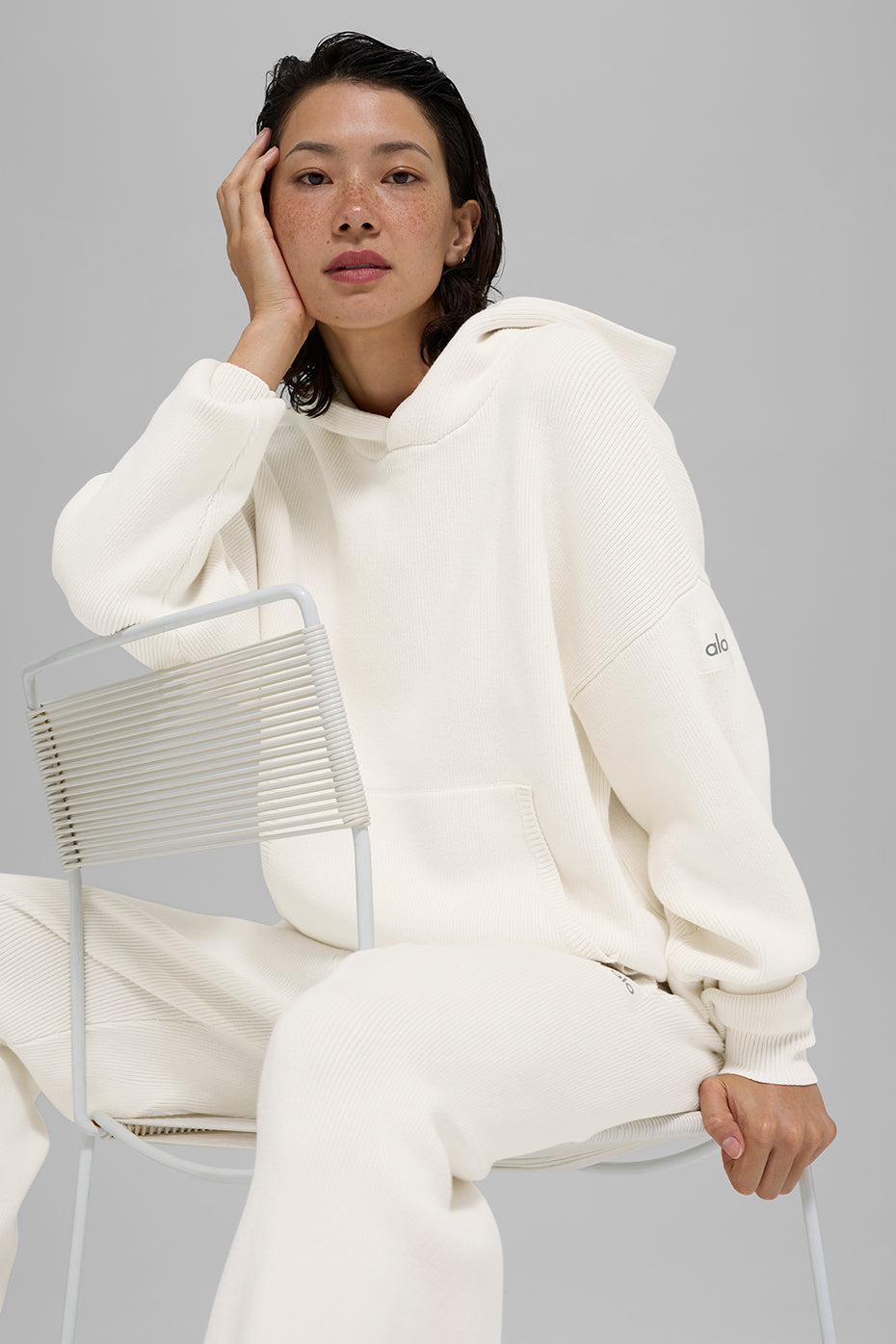 Scholar Hooded Sweater - Ivory — photo 4