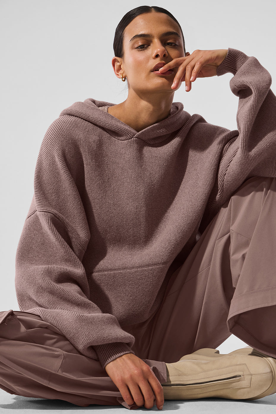 Scholar Hooded Sweater - Mushroom Heather — photo 5
