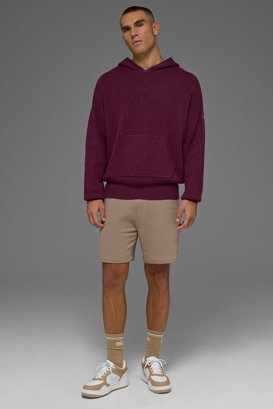 Scholar Hooded Sweater - Burgundy — photo 5