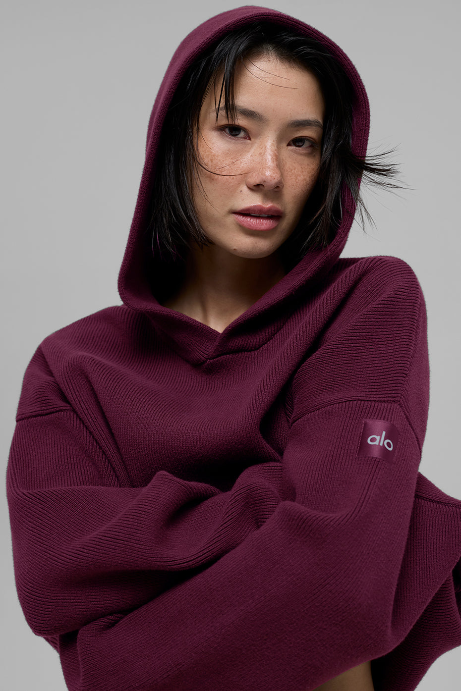 Scholar Hooded Sweater - Burgundy — photo 3