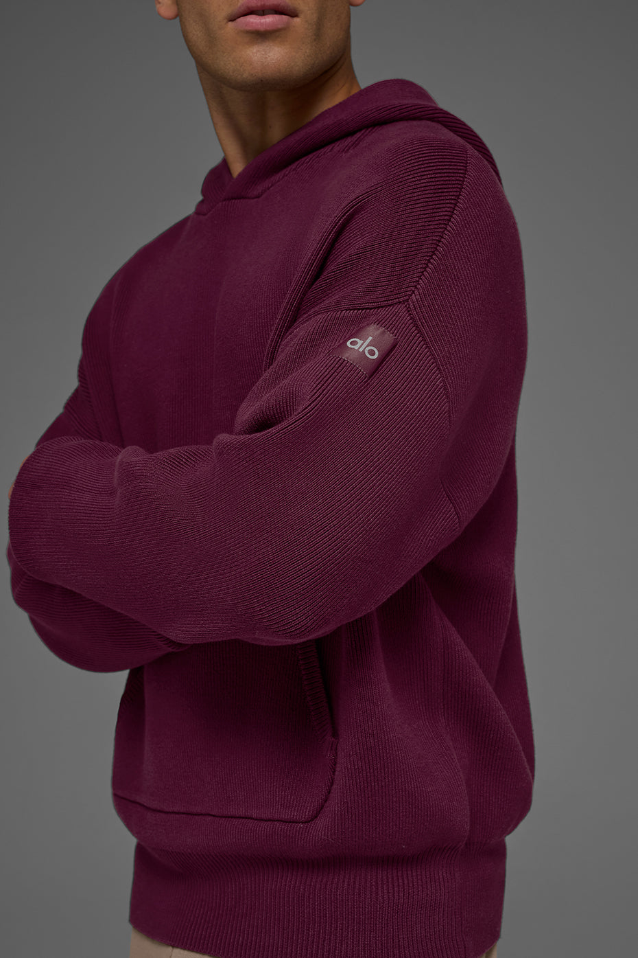 Scholar Hooded Sweater - Burgundy — photo 2