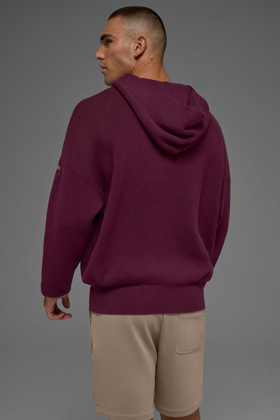 Scholar Hooded Sweater - Burgundy — photo 3
