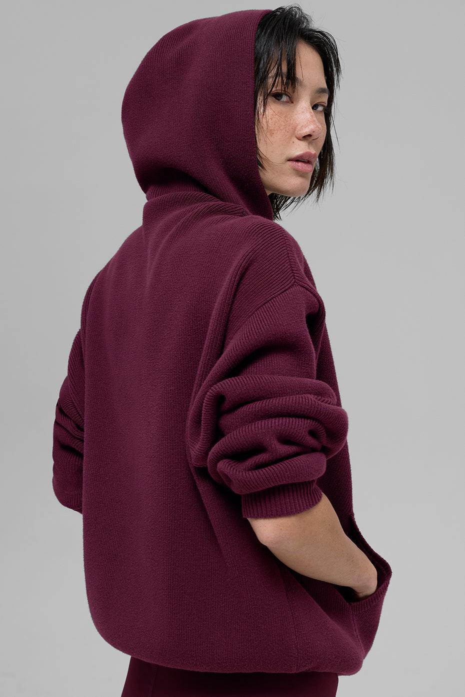 Scholar Hooded Sweater - Burgundy — photo 2