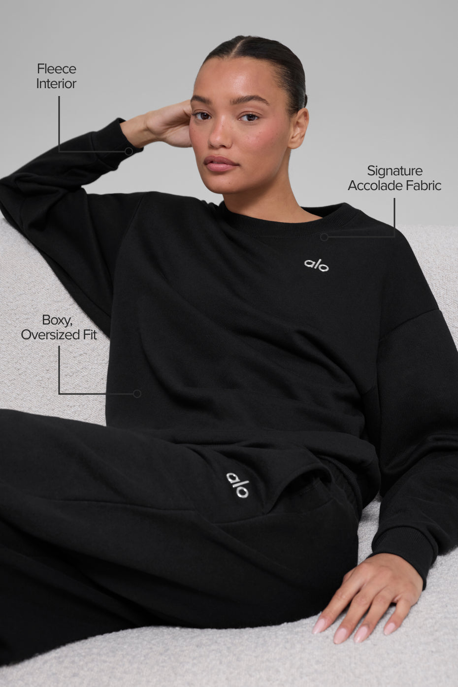 Accolade Crew Neck Pullover - Black — photo 2