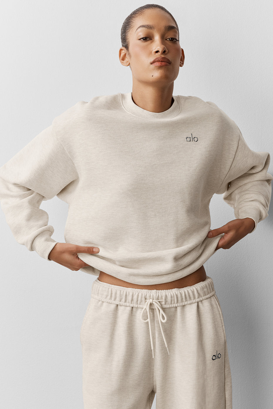 Accolade Crew Neck Pullover - Oatmeal Heather — photo 4