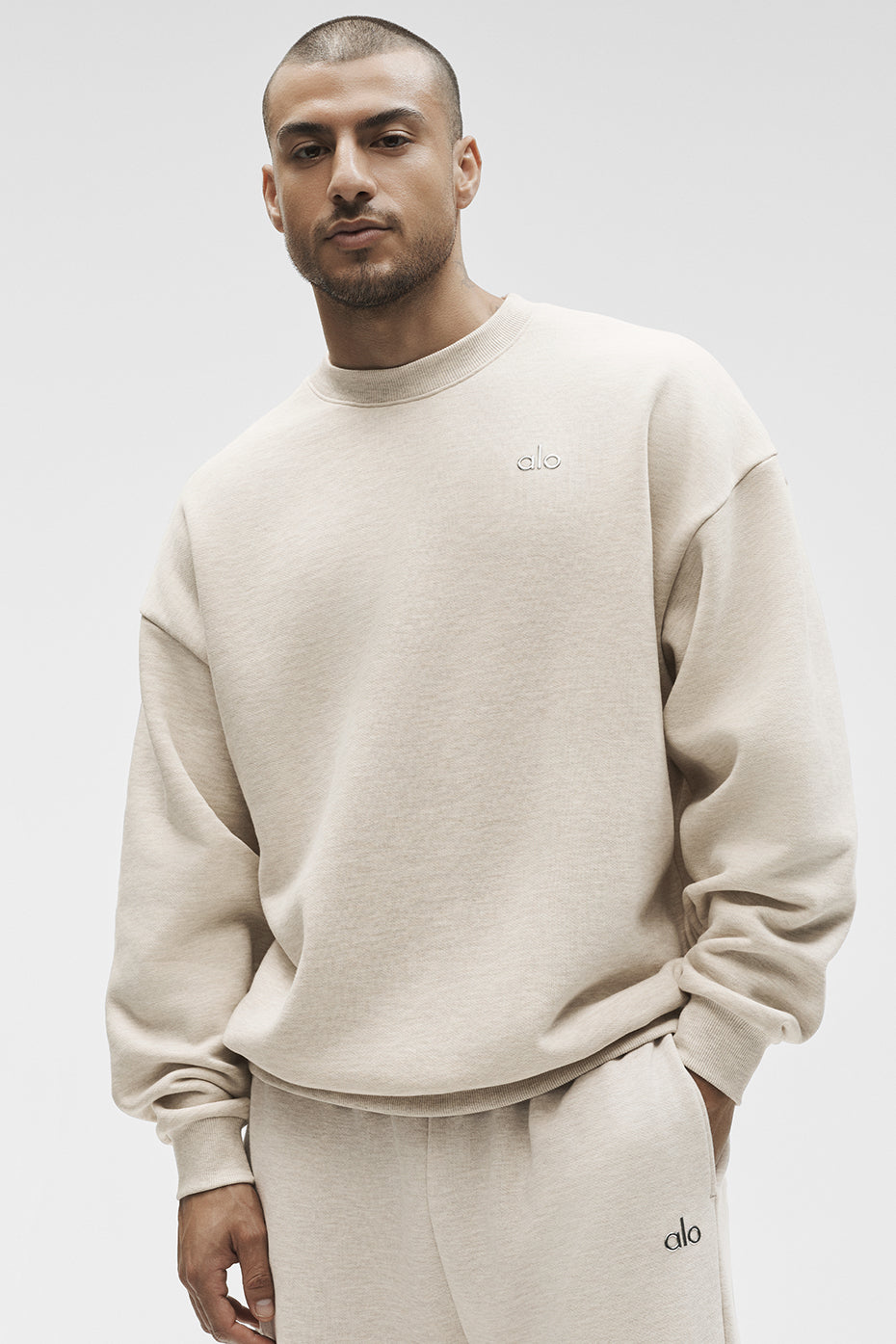 Accolade Crew Neck Pullover - Oatmeal Heather — photo 1