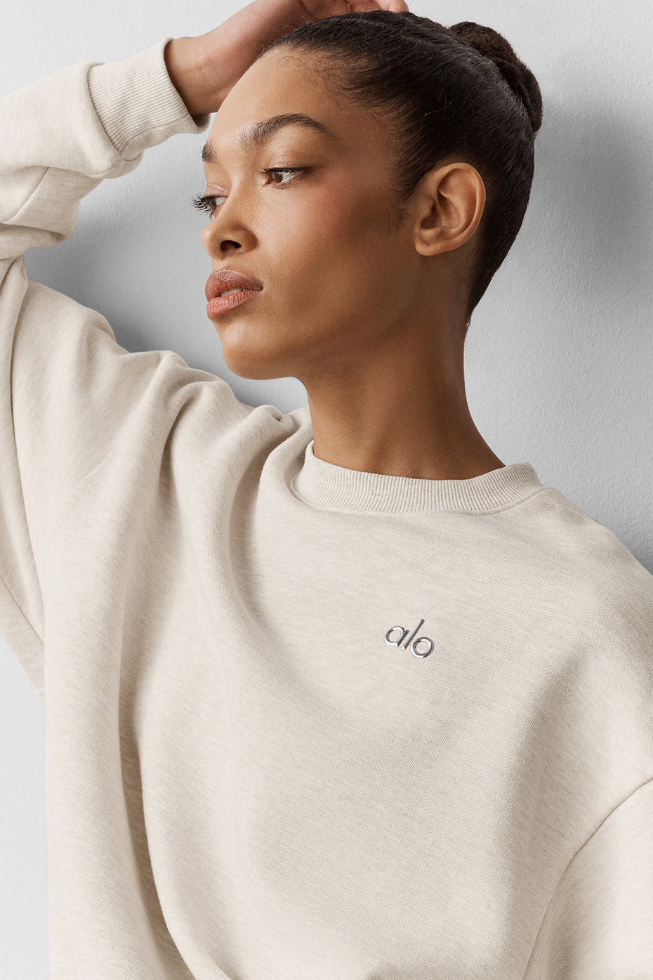 Accolade Crew Neck Pullover - Oatmeal Heather — photo 3