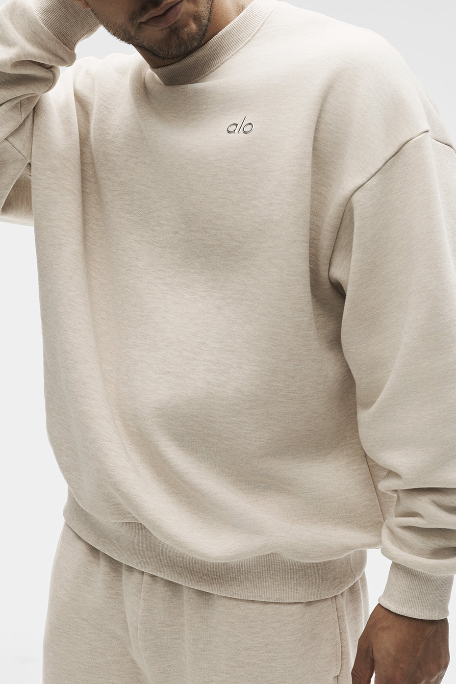 Accolade Crew Neck Pullover - Oatmeal Heather — photo 3