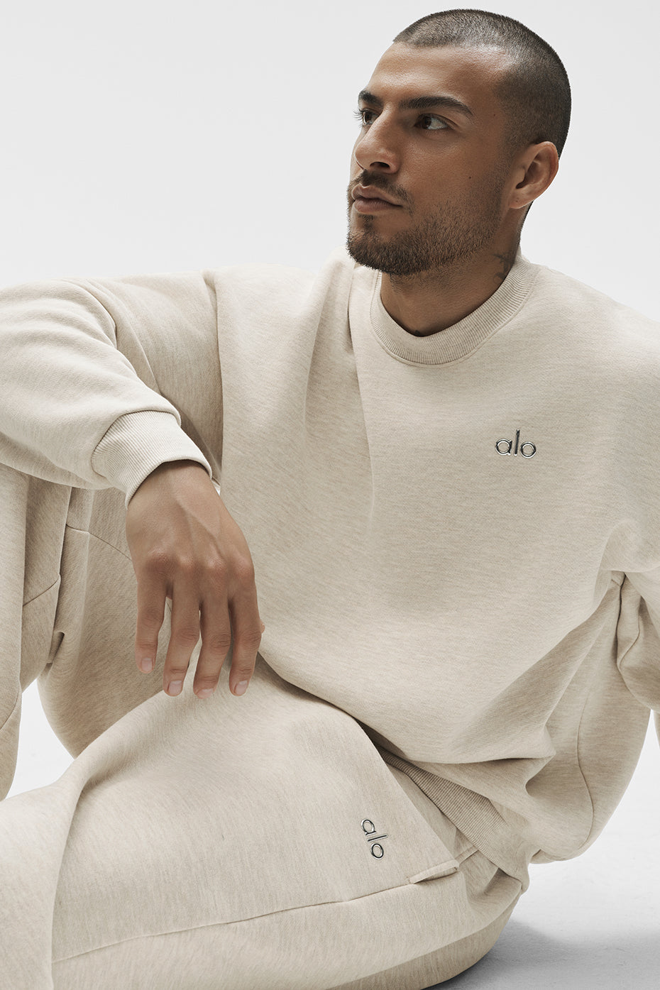 Accolade Crew Neck Pullover - Oatmeal Heather — photo 4
