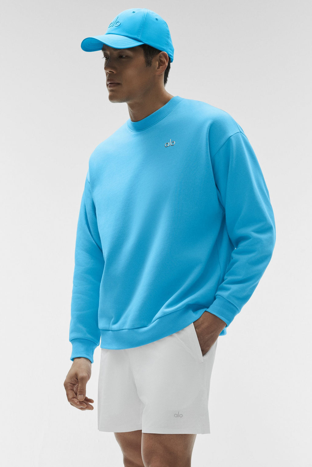 Accolade Crew Neck Pullover - Azure Blue — photo 1