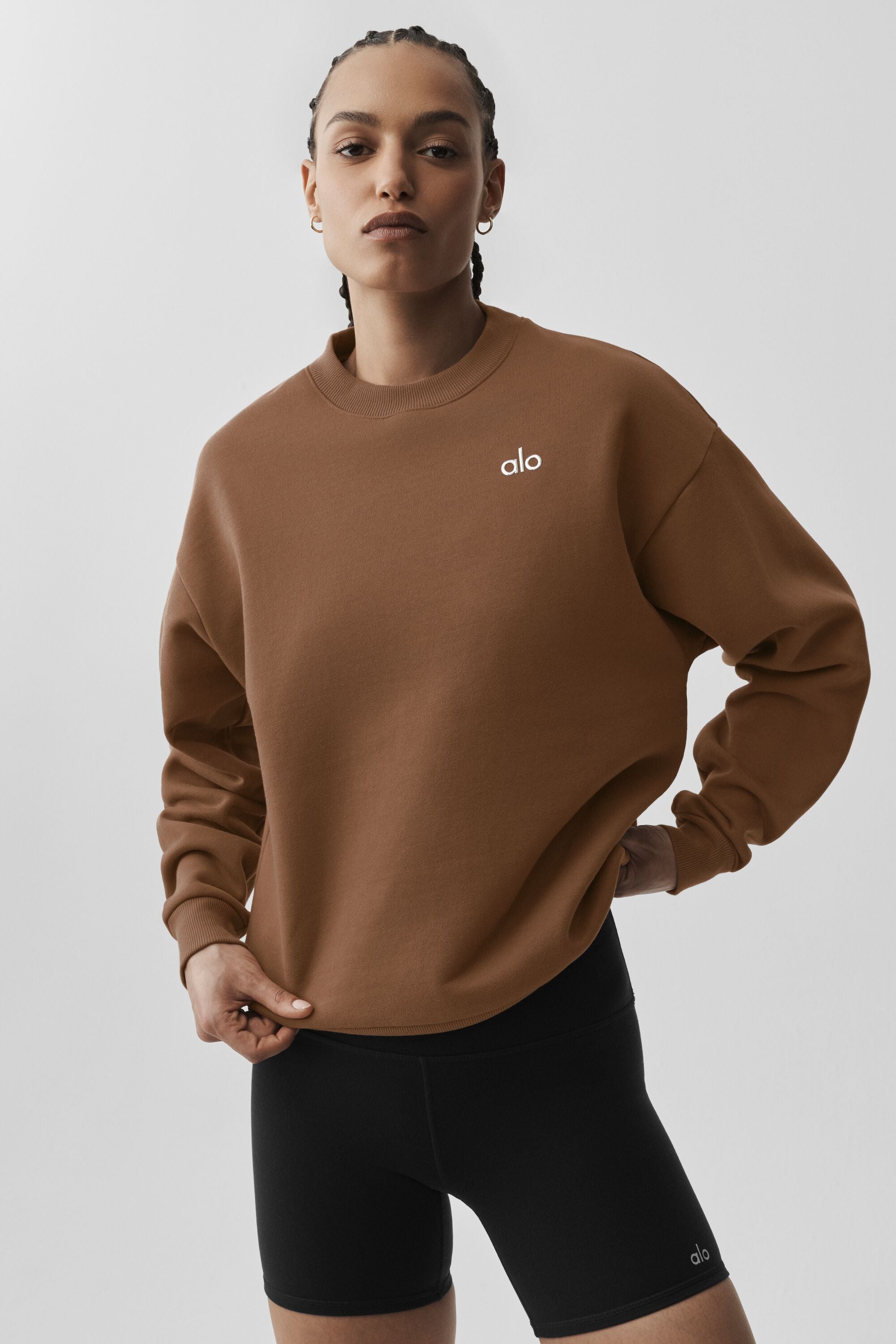 Accolade Crew Neck Pullover - Sun Kissed Brown — photo 3
