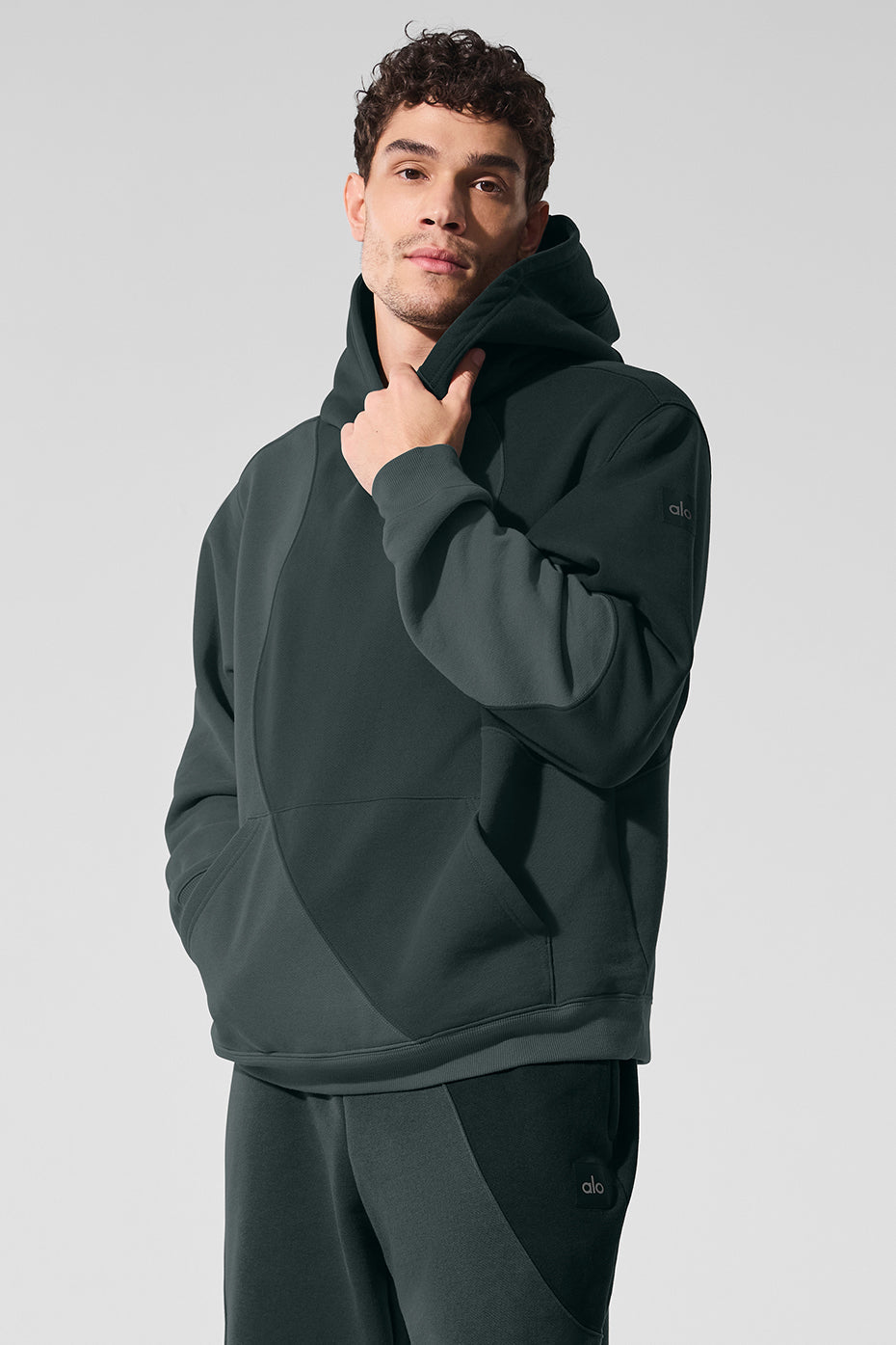 Make Waves Hoodie - Charcoal Green Tonal — photo 3