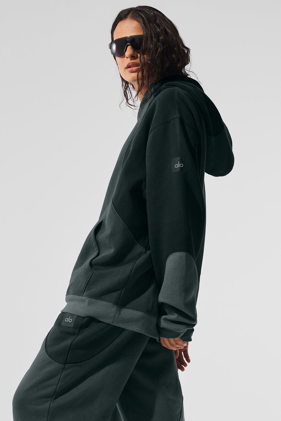 Make Waves Hoodie - Charcoal Green Tonal — photo 3
