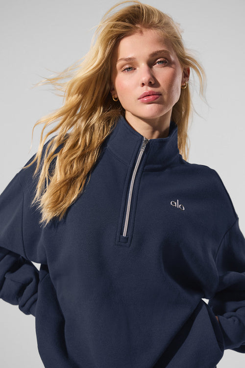 Accolade 1/4 Zip Pullover - Navy — photo 2