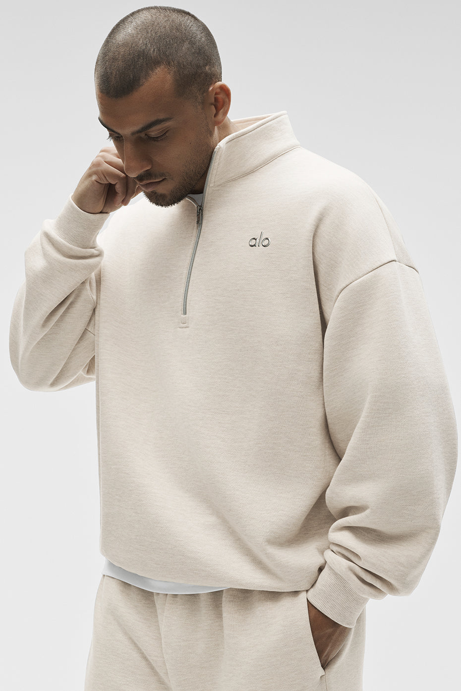 Accolade 1/4 Zip Pullover - Oatmeal Heather — photo 1