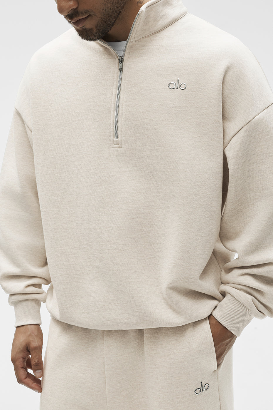 Accolade 1/4 Zip Pullover - Oatmeal Heather — photo 4