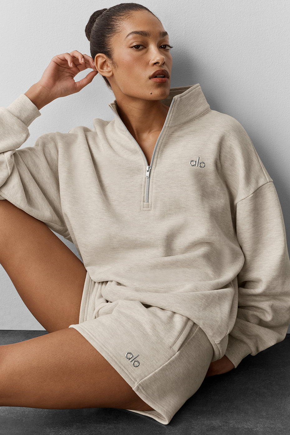 Accolade 1/4 Zip Pullover - Oatmeal Heather — photo 3