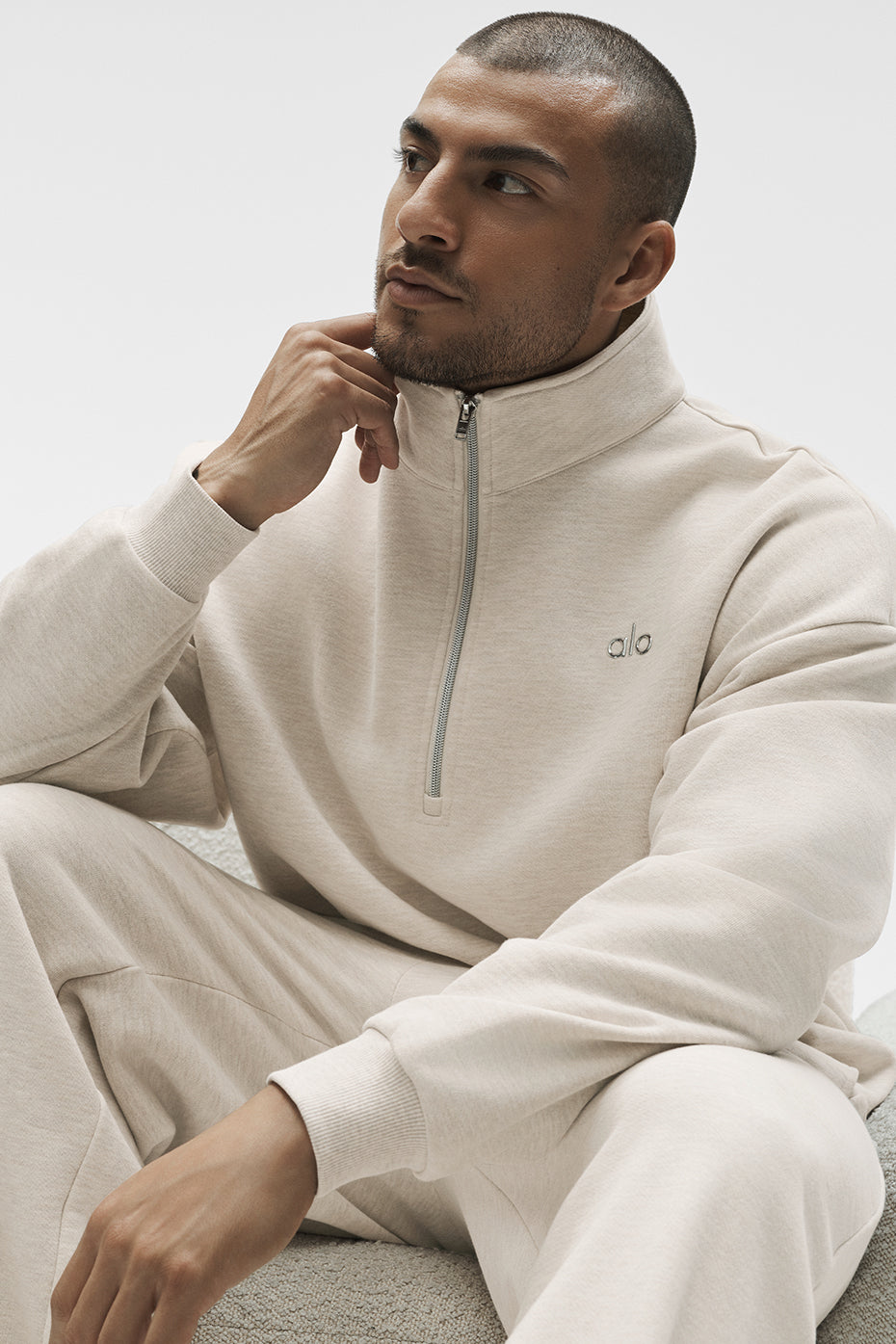 Accolade 1/4 Zip Pullover - Oatmeal Heather — photo 3