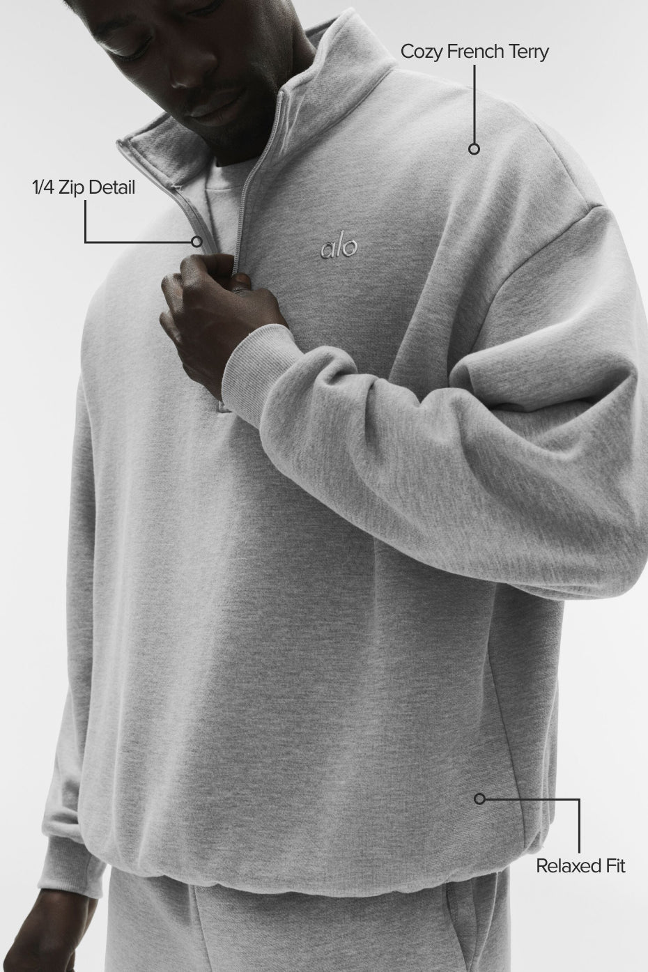 Accolade 1/4 Zip Pullover - Athletic Heather Grey — photo 2