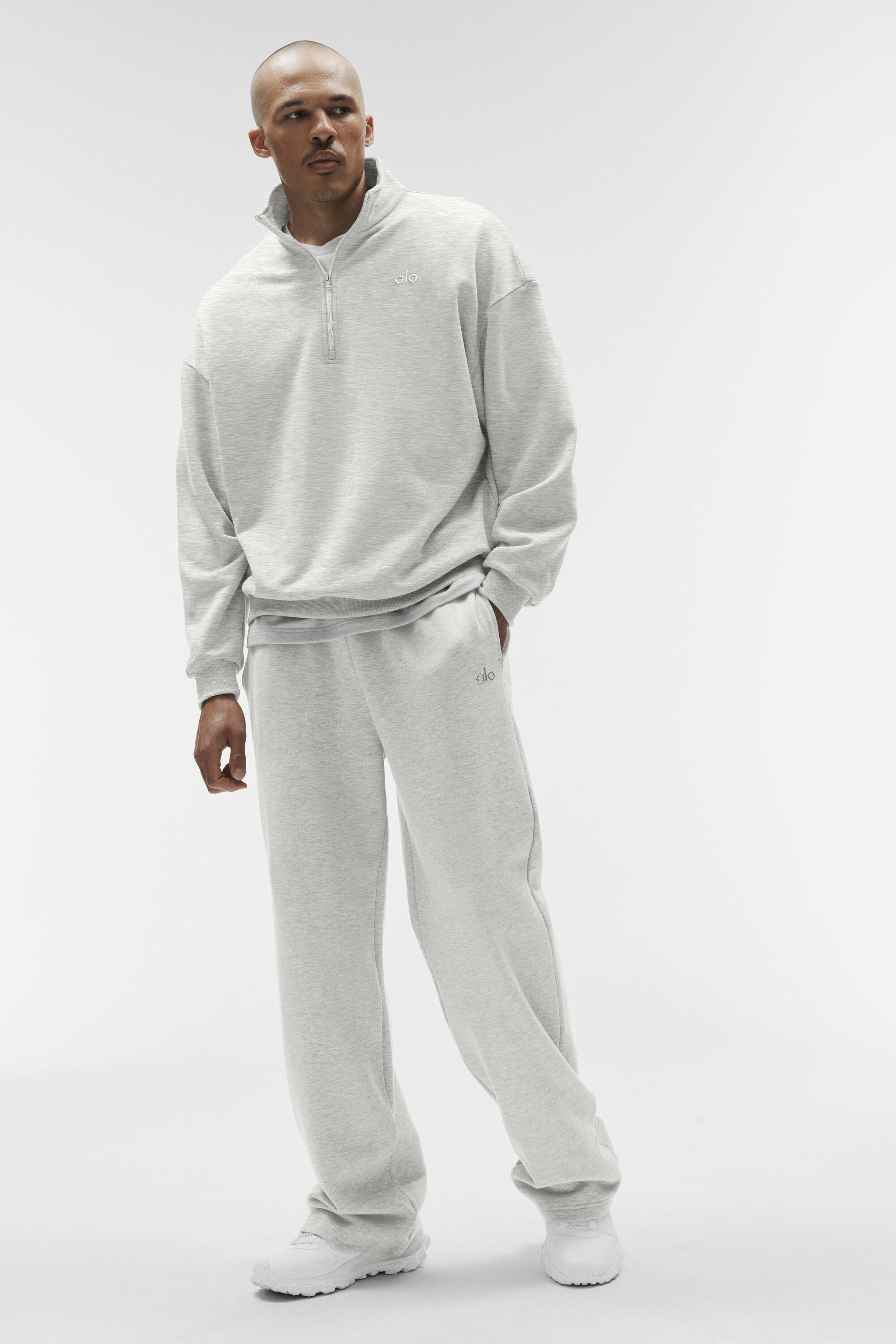 Accolade 1/4 Zip Pullover - White Heather — photo 4