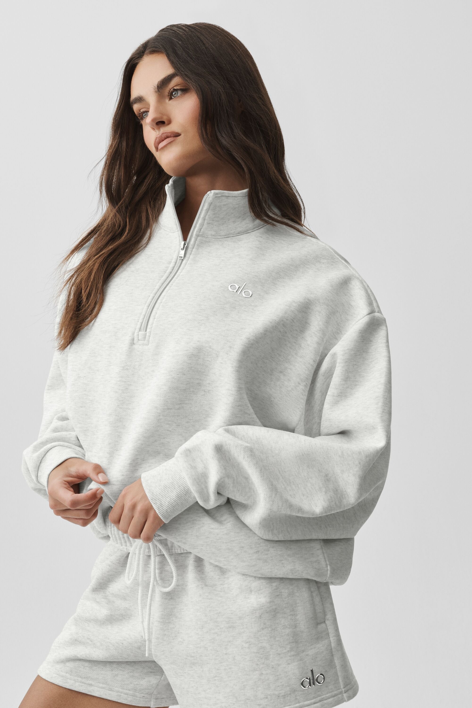 Accolade 1/4 Zip Pullover - White Heather — photo 3