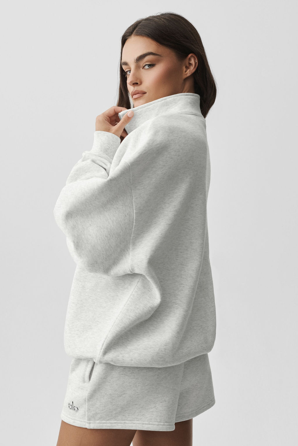 Accolade 1/4 Zip Pullover - White Heather — photo 2