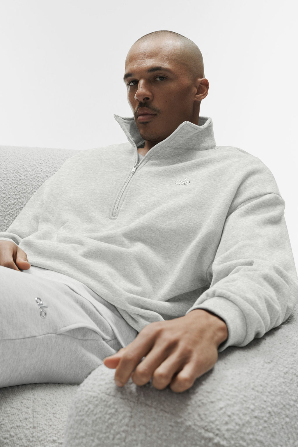 Accolade 1/4 Zip Pullover - White Heather — photo 3