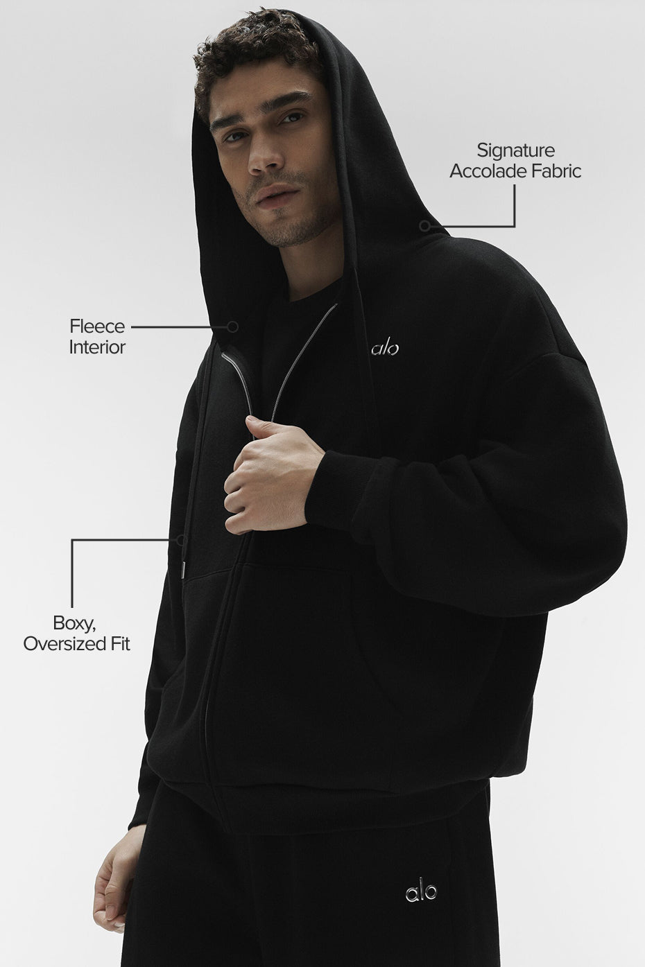 Accolade Full Zip Hoodie - Black — photo 2